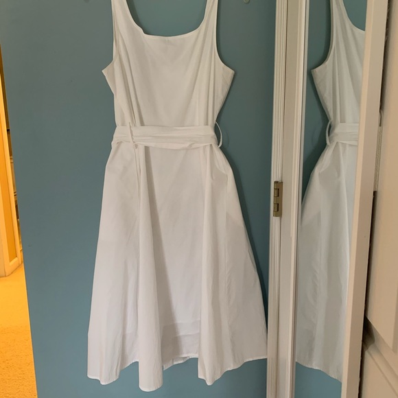 A New Day White Button Down Dress with Belt Size 8 - Picture 2 of 9